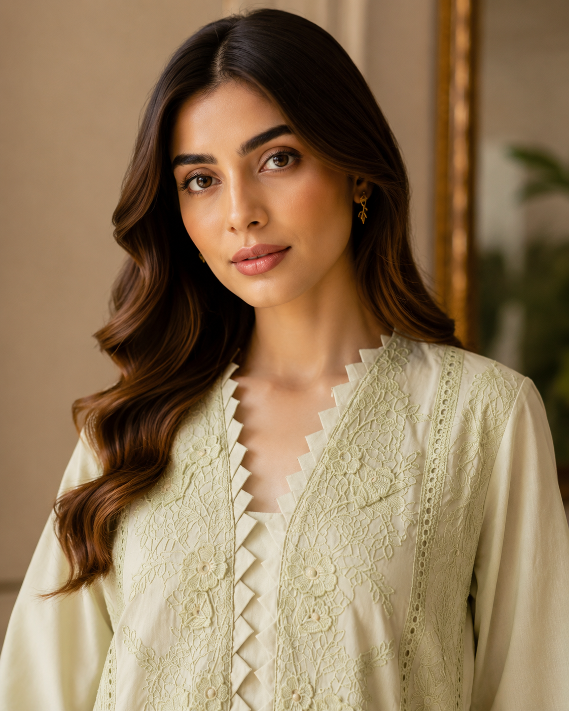 Mayal Pearl — Silver Grey Embroidered Cotton 3-Piece Suit