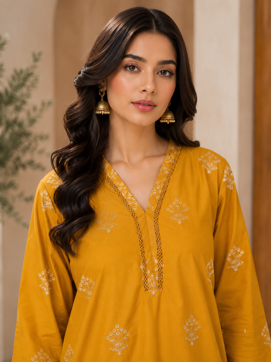 Schiffli embroidered Cotton lawn co-ord set