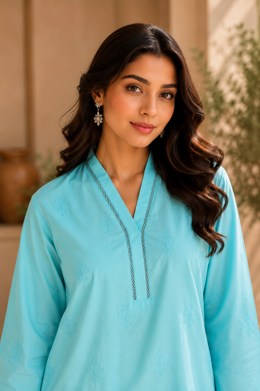 Schiffli embroidered Cotton lawn co-ord set