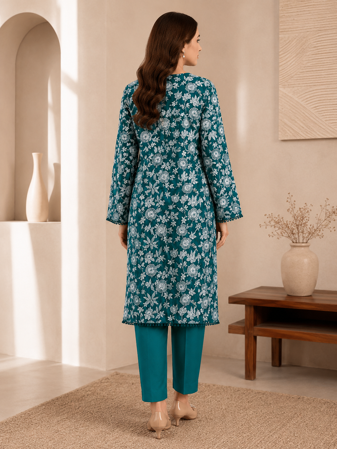Allover Floral Printed Lawn 2-Piece Co-ord Set