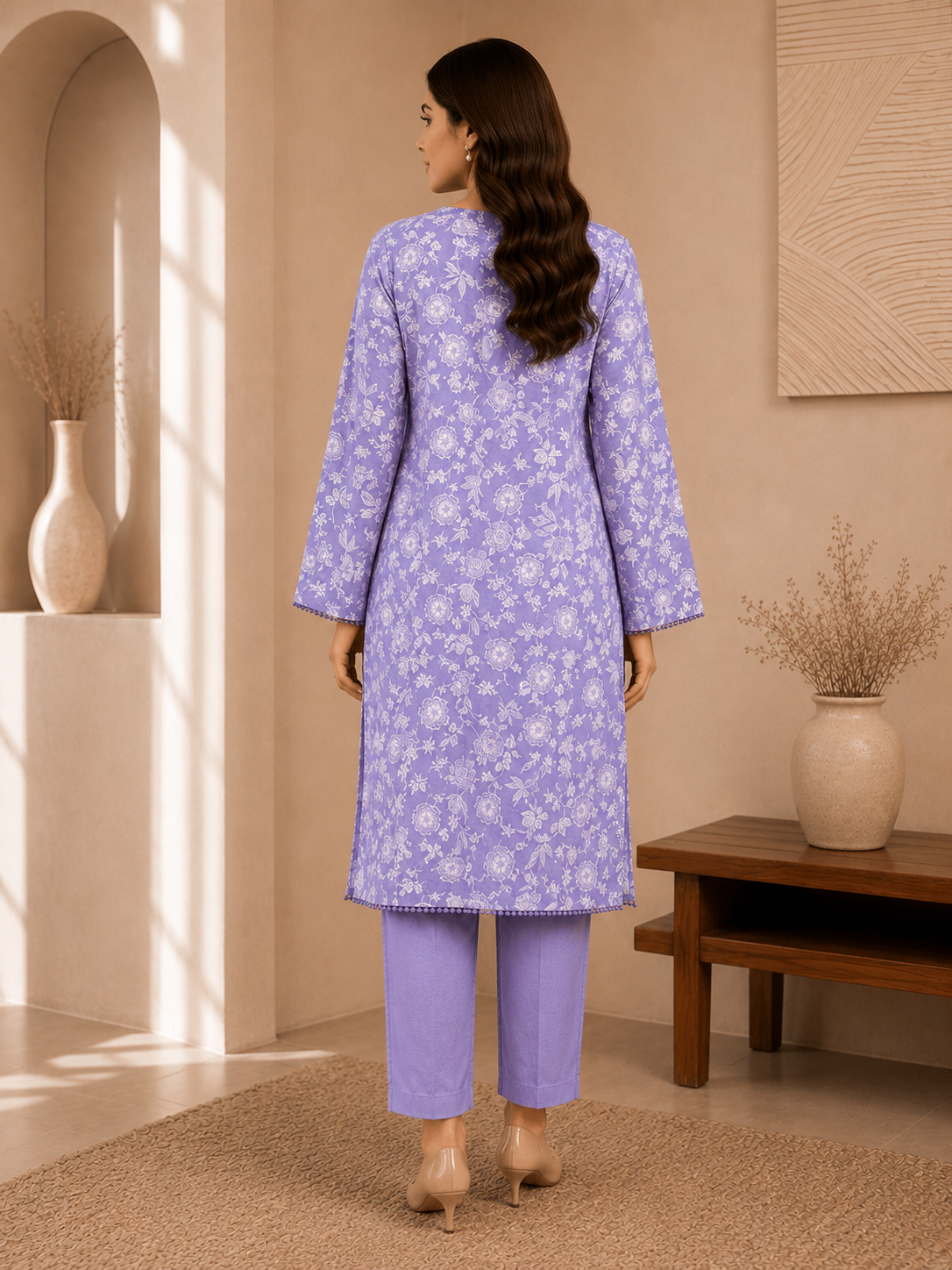 Allover Floral Printed Lawn 2-Piece Co-ord Set
