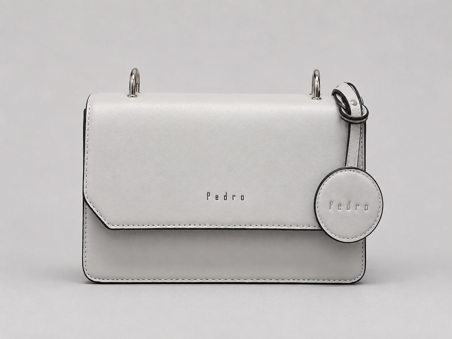 Pedro Structured Crossbody Bag – White