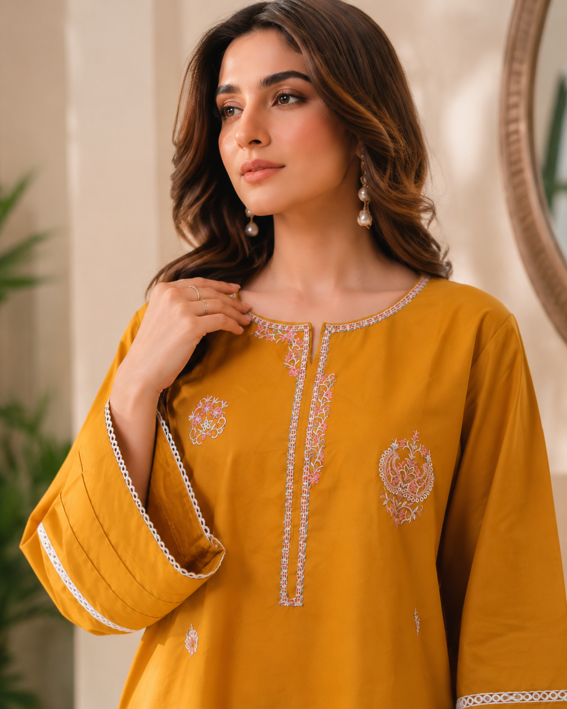 Women's Embroidered Cotton Lawn Co-ord 2-Piece Suit